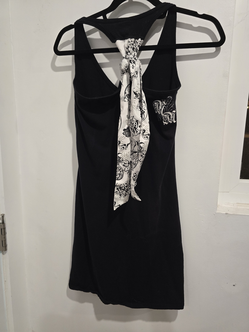 Metal Mulisha Black Mini Dress with White Scroll Motif - Picture 3 of 4
